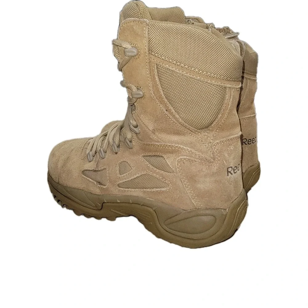 Reebok Rapid Response RB8850‎ Men's 9 M Composite Toe Side Zip Work Boots Coyote